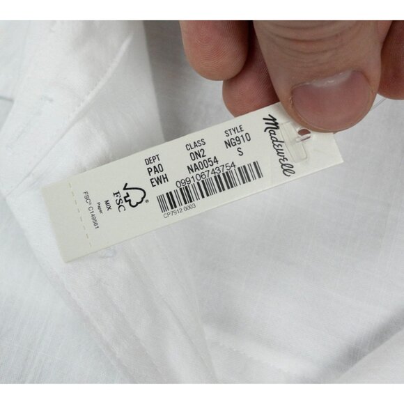 Madewell Oversized Ex-Boyfriend Tunic Shirt Women's Small Solid White NG910 - Picture 6 of 15